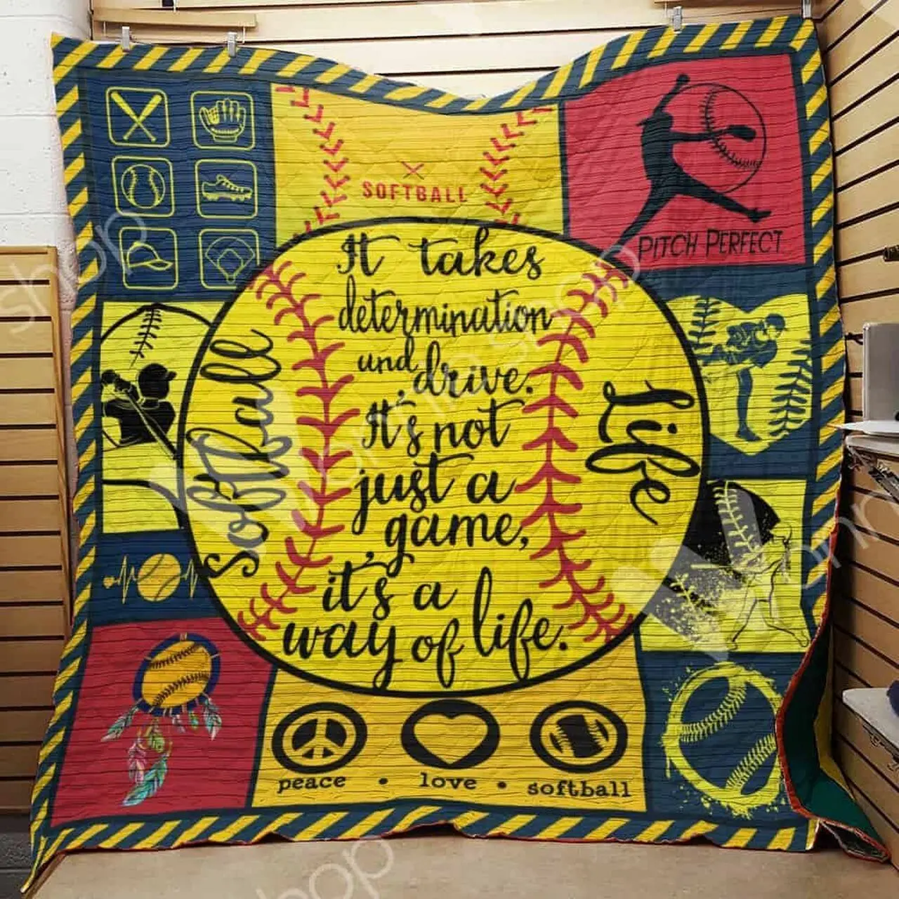 Softball Quilt Blanket Dhc1102796Td and Home Decor