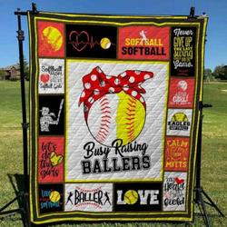 Softball Quilt Blanket Ver 6  Quilt and Home Decor