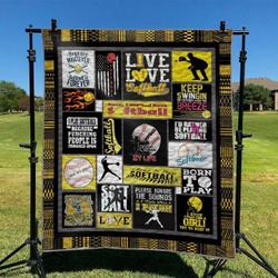 Softball Td2809841 Quilt Blanket and Home Decor