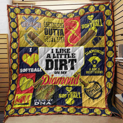 Softball V1 3D Customized Quilt and Home Decor