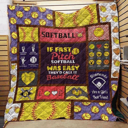 Softball V10 3D Customized Quilt and Home Decor