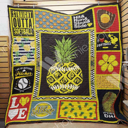 Softball V2 3D Customized Quilt and Home Decor