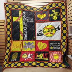 Softball V5 3D Customized Quilt and Home Decor