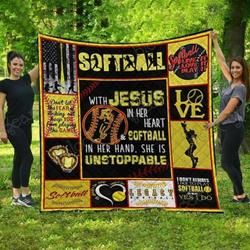 Softball With Jesus LTK37 3D Customized Quilt and Home Decor