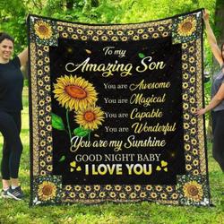 Son Amazing Daughter Good Night Baby Blanket Th0807 Quilt and Home Decor