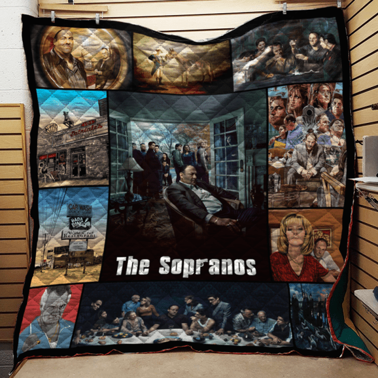 Sopranos Collage Quilt Blanket and Home Decor