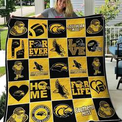 Southern Miss Golden Eagles V1 Quilt Blanket and Home Decor