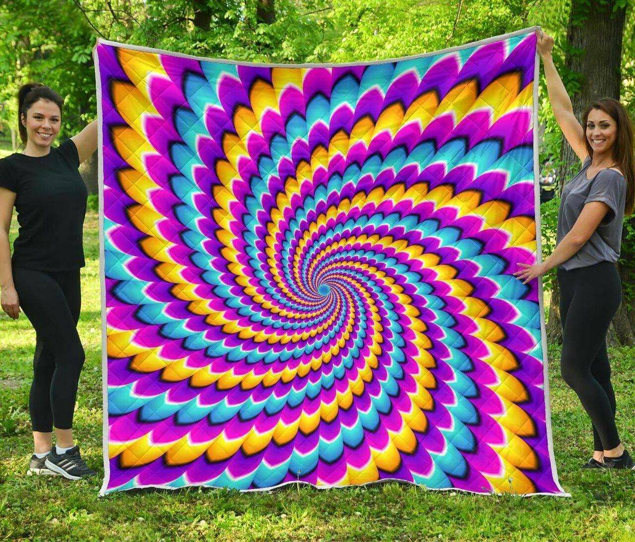 Spiral Colors Moving Optical Illusion Cl17100558Mdq Quilt Blanket and Home Decor