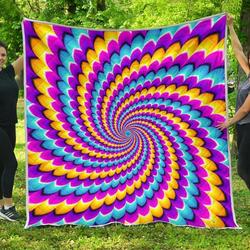Spiral Colors Moving Optical Illusion Cl17100558Mdq Quilt Blanket and Home Decor