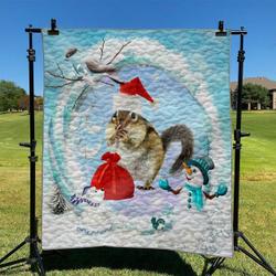 Squirrel Merry Christmas NI1911182DT Quilt Blanket and Home Decor
