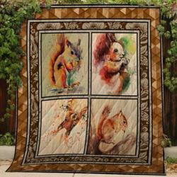 Squirrel Quilt V1 and Home Decor