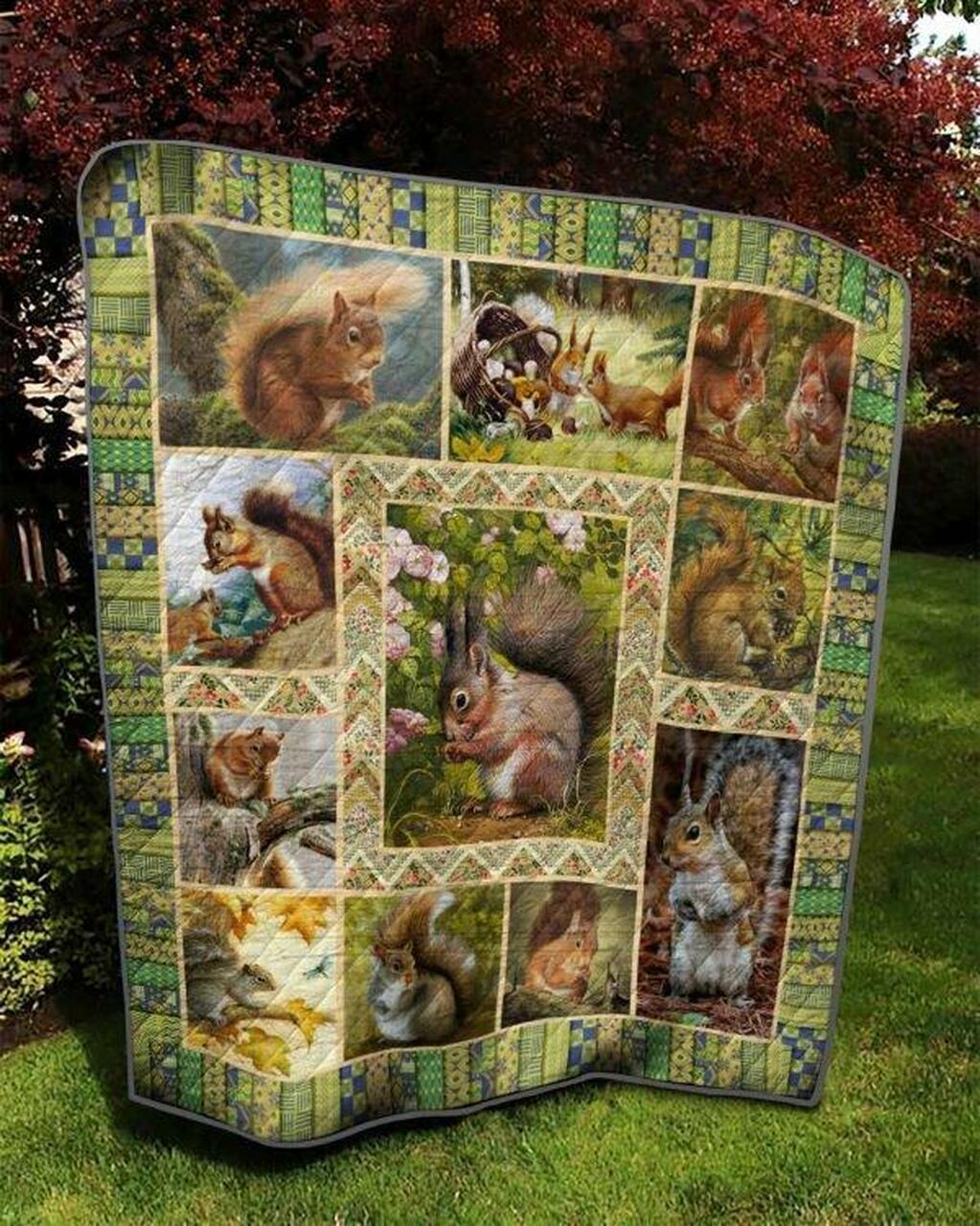 Squirrel Tnt0804 9 Quilt Blanket Quilt and Home Decor