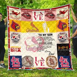 St Louis Cardinals Family - To My Son Quilt and Home Decor