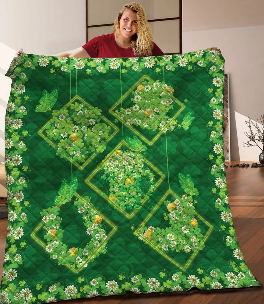 St Patricks Day JFJ13032 3D Customized Quilt 2707 and Home Decor