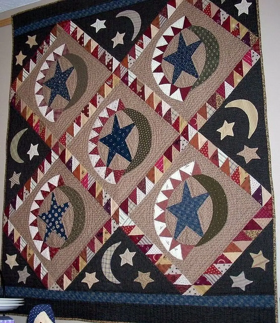 Star And Moon Hur Quilt gw and Home Decor
