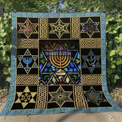 Star Of David Dn300551 Quilt Blanket and Home Decor