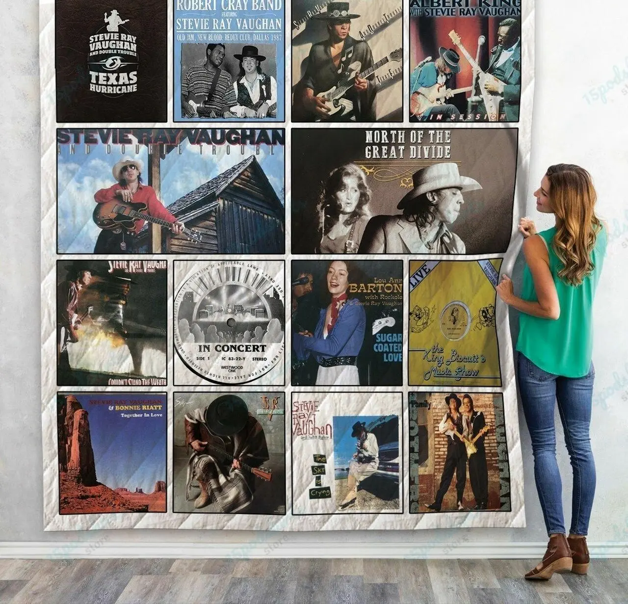 Stevie Ray Vaughan Albums Quilt Blanket 02 and Home Decor