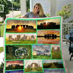 Stonehenge Sunrise Quilt Blanket and Home Decor