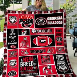 Straight Outta Georgia Bulldogs Quilt Blanket Great Customized Blanket Gifts For Birthday Christmas Thanksgiving and Home Decor