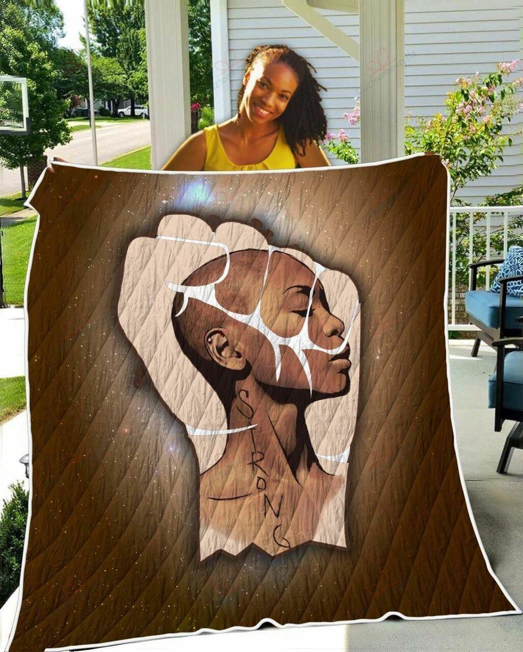 Strong Afro Natural Short Hair Art TH2309379CL Quilt Blanket and Home Decor