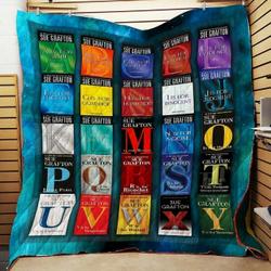 Sue Grafton Alphabet Series Quilt Blanket and Home Decor
