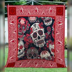 Sugar Skull Clm1510122 Quilt Blanket and Home Decor