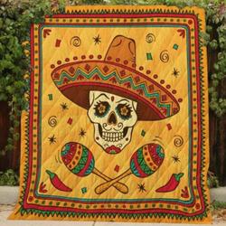 Sugar Skull Kiss Me Quilt Blanket Dhc0201201198Td and Home Decor