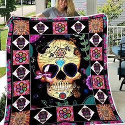 Sugar Skull V1 QE 3D Customized Quilt and Home Decor