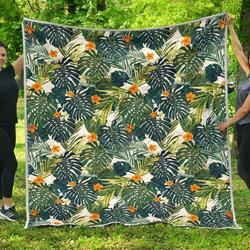 Summer Hawaiian Leaves Cl17100569Mdq Quilt Blanket and Home Decor