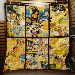 Summer Vibes Yellow Quilt Blanket A168 and Home Decor