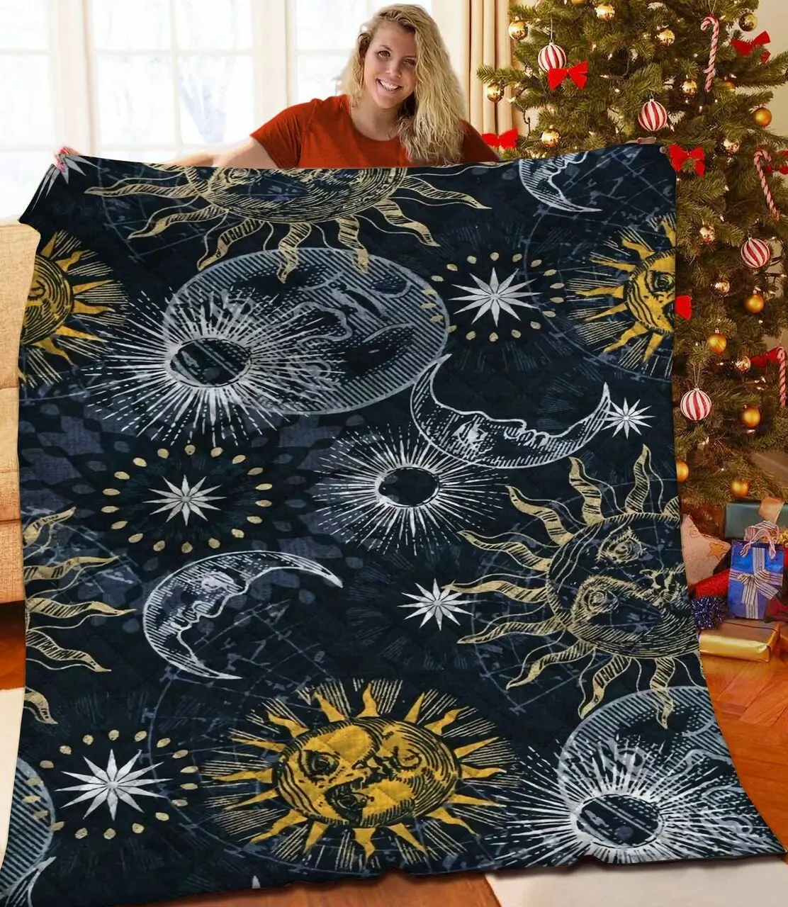 Sun And Moon JFJ13215 3D Customized Quilt 2707 and Home Decor
