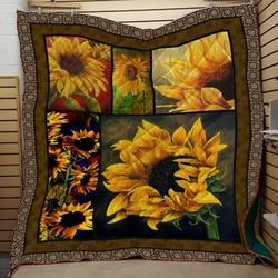 Sunflower 3D Personalized Customized Quilt Blanket 47 and Home Decor