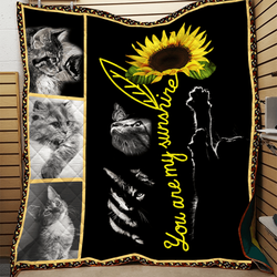 Sunflower And Cat Quilt Iif and Home Decor