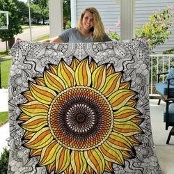 Sunflower Cl14100466Mdq Quilt Blanket and Home Decor