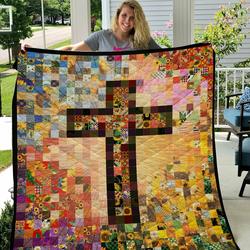 Sunflower Cross Quilt Blanket  Quilt and Home Decor