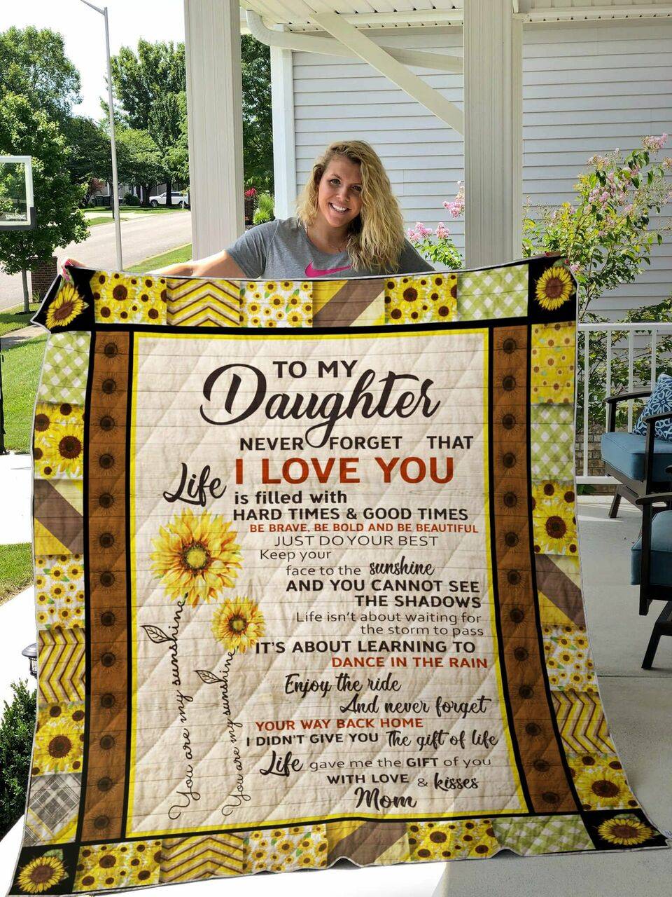 Sunflower Daughter Quilt Blanket and Home Decor