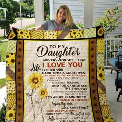 Sunflower Daughter Quilt Blanket and Home Decor