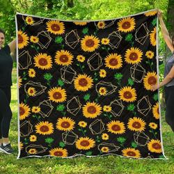 Sunflower Polygonal Cl17100577Mdq Quilt Blanket and Home Decor