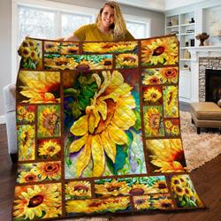 Sunflower Quilt Blanket Bbb070237Sm and Home Decor