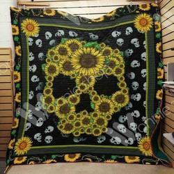 Sunflower Skull Hur Quilt Cysiwl and Home Decor