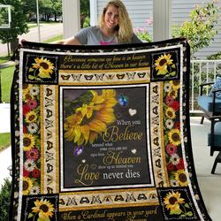 Sunflower - When You Believe Beyond What Your Eyes Can See Quilt and Home Decor