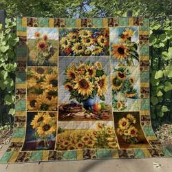 Sunflowers Nx070624 Quilt Blanket and Home Decor