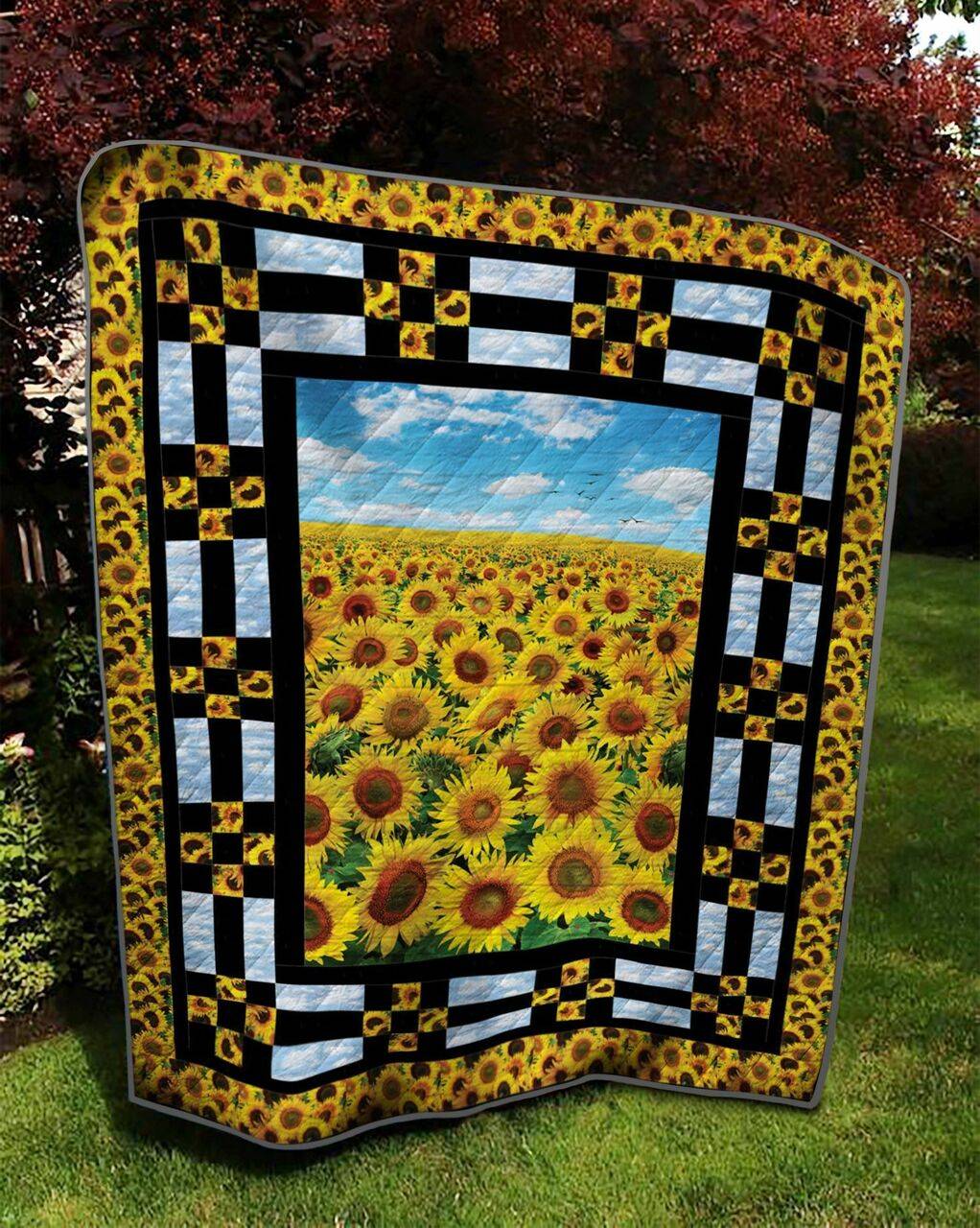 Sunflowers Quilt Blanket and Home Decor