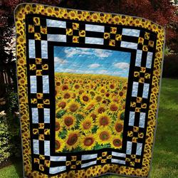 Sunflowers Quilt Blanket and Home Decor