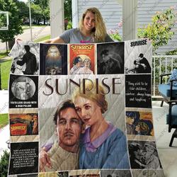Sunrise: A Song Of Two Humans Quilt Blanket and Home Decor