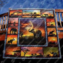 Sunset Elephant Quilt Blanket Ylh5  Quilt and Home Decor