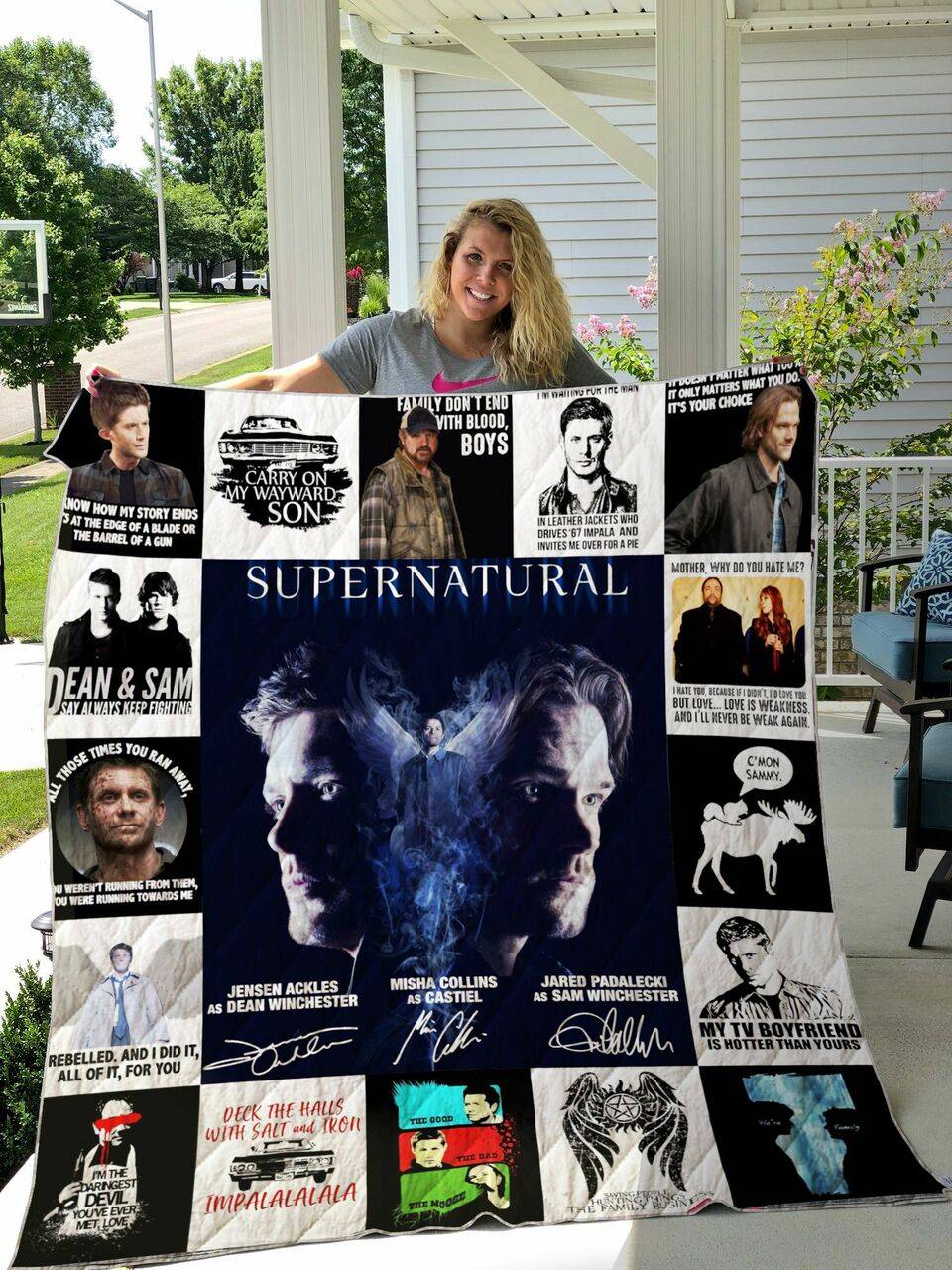 Supernatural Quilt Blanket For Fans Ver 17-3 and Home Decor