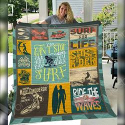 Surfing 3D Customized Quilt Gro TUH41833 PLEN2407 and Home Decor