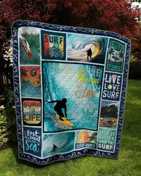 Surfing Life Is Better When You Surf Quilt Blanket Great Customized Blanket Gifts For Birthday Christmas Thanksgiving and Home Decor