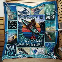 Surfing Ng070801B Tbg Quilt Blanket and Home Decor